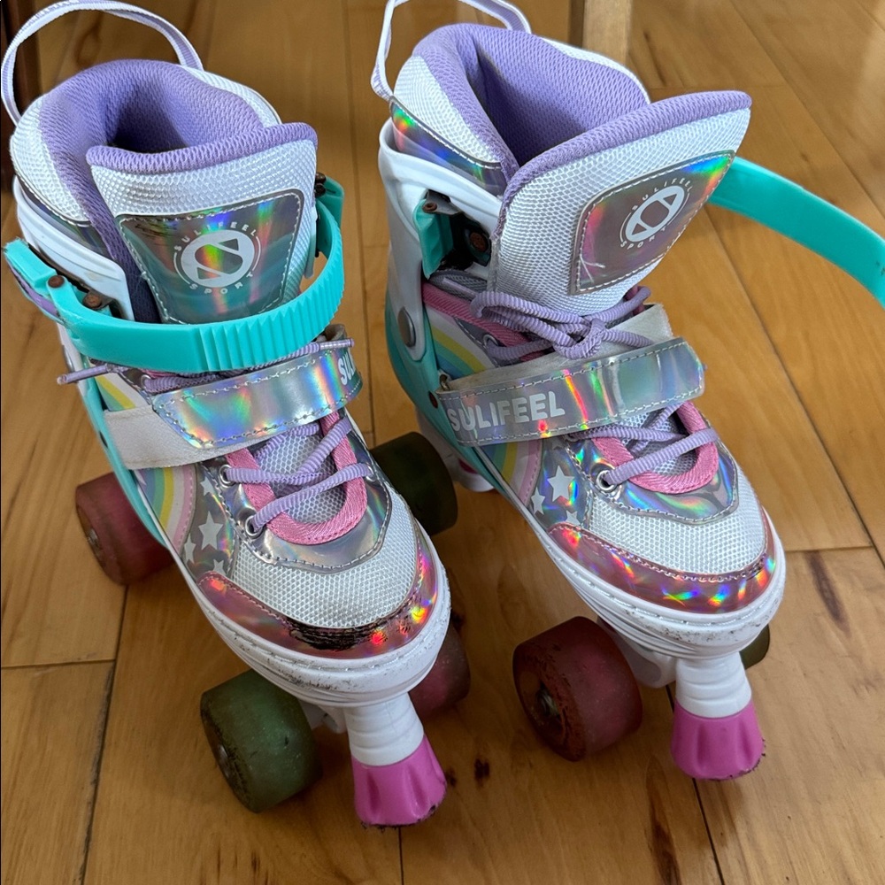 Colorful Roller Skates with Holographic Details
